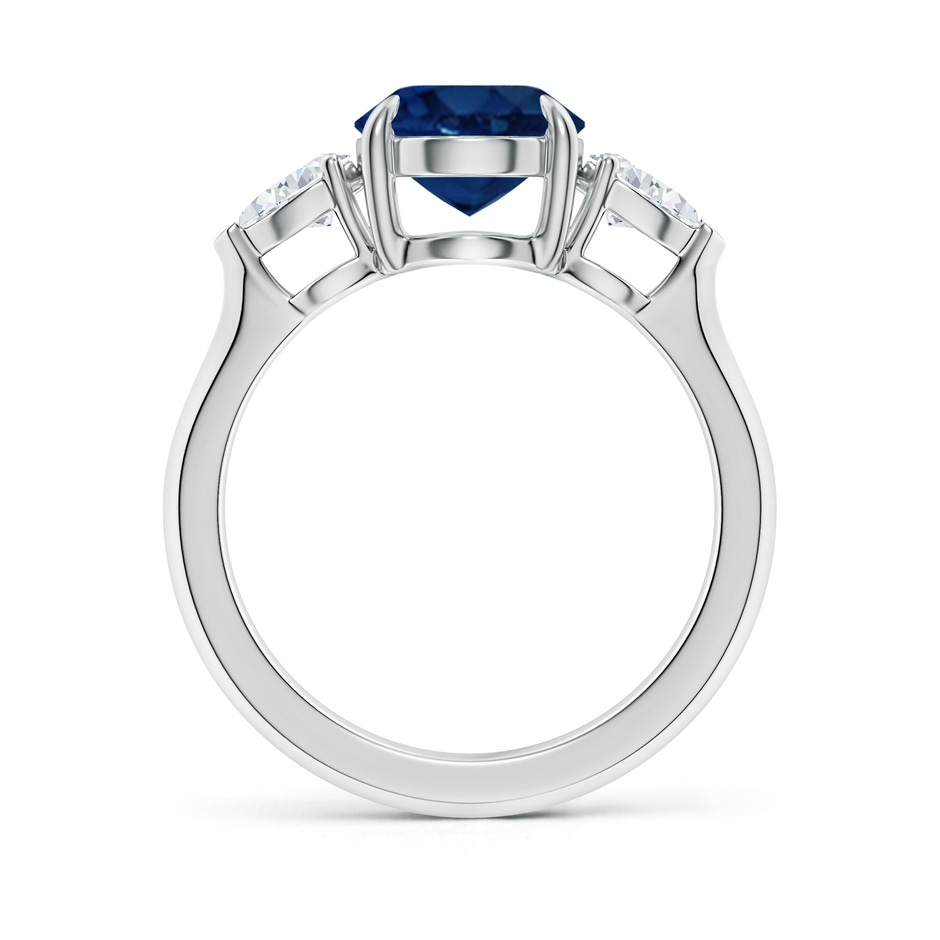 10x8mm AA Oval Blue Sapphire and Pear Diamond Three Stone Engagement Ring in White Gold side 199
