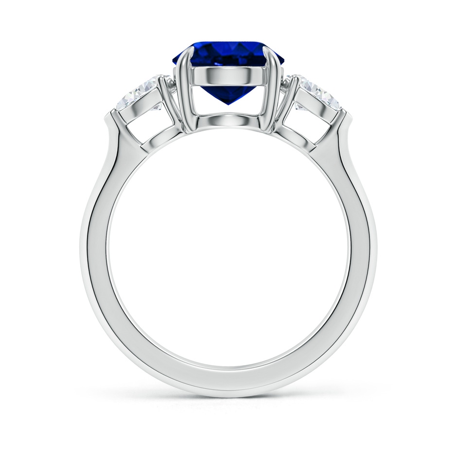 10x8mm Lab-Grown Oval Blue Sapphire and Pear Diamond Three Stone Engagement Ring in White Gold side 199