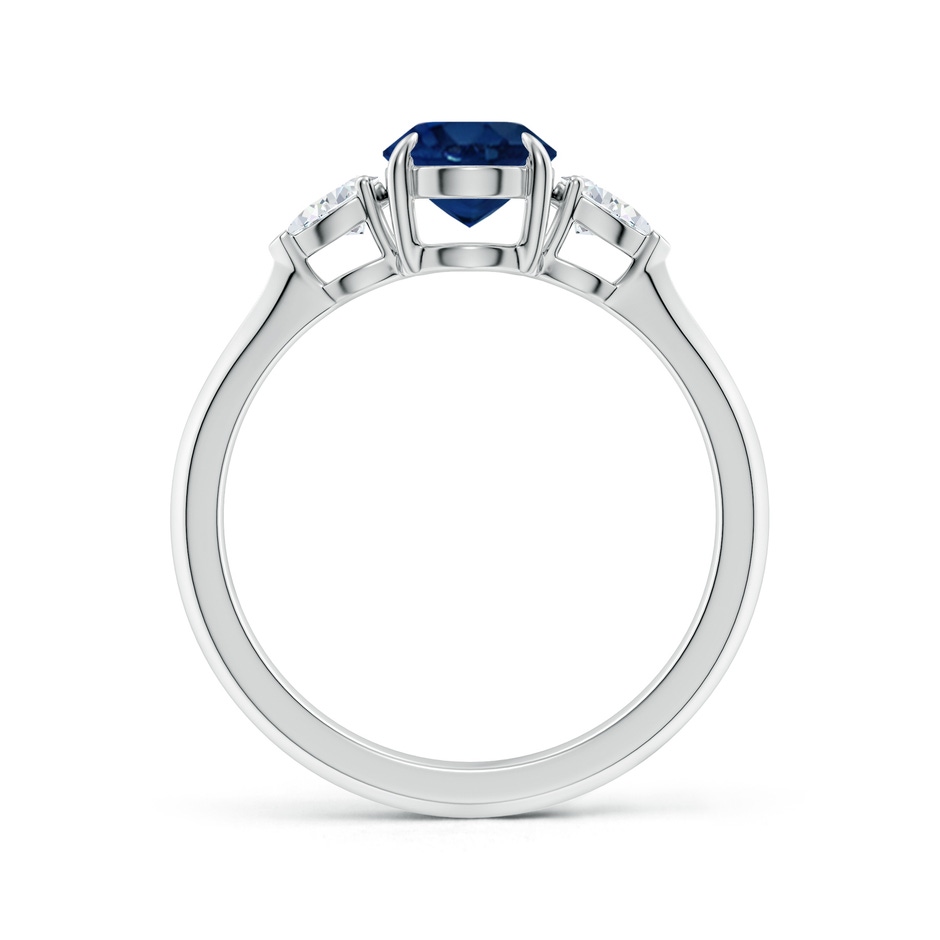 8x6mm AA Oval Blue Sapphire and Pear Diamond Three Stone Engagement Ring in P950 Platinum side 199