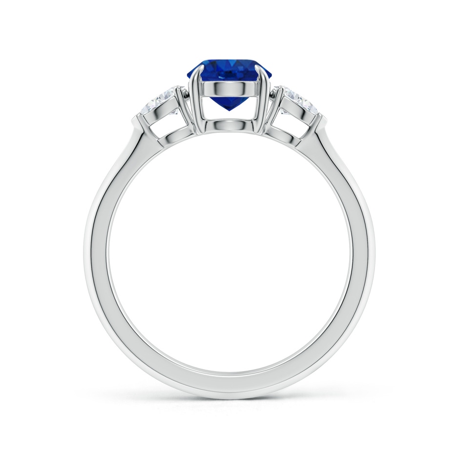 8x6mm AAA Oval Blue Sapphire and Pear Diamond Three Stone Engagement Ring in P950 Platinum side 199