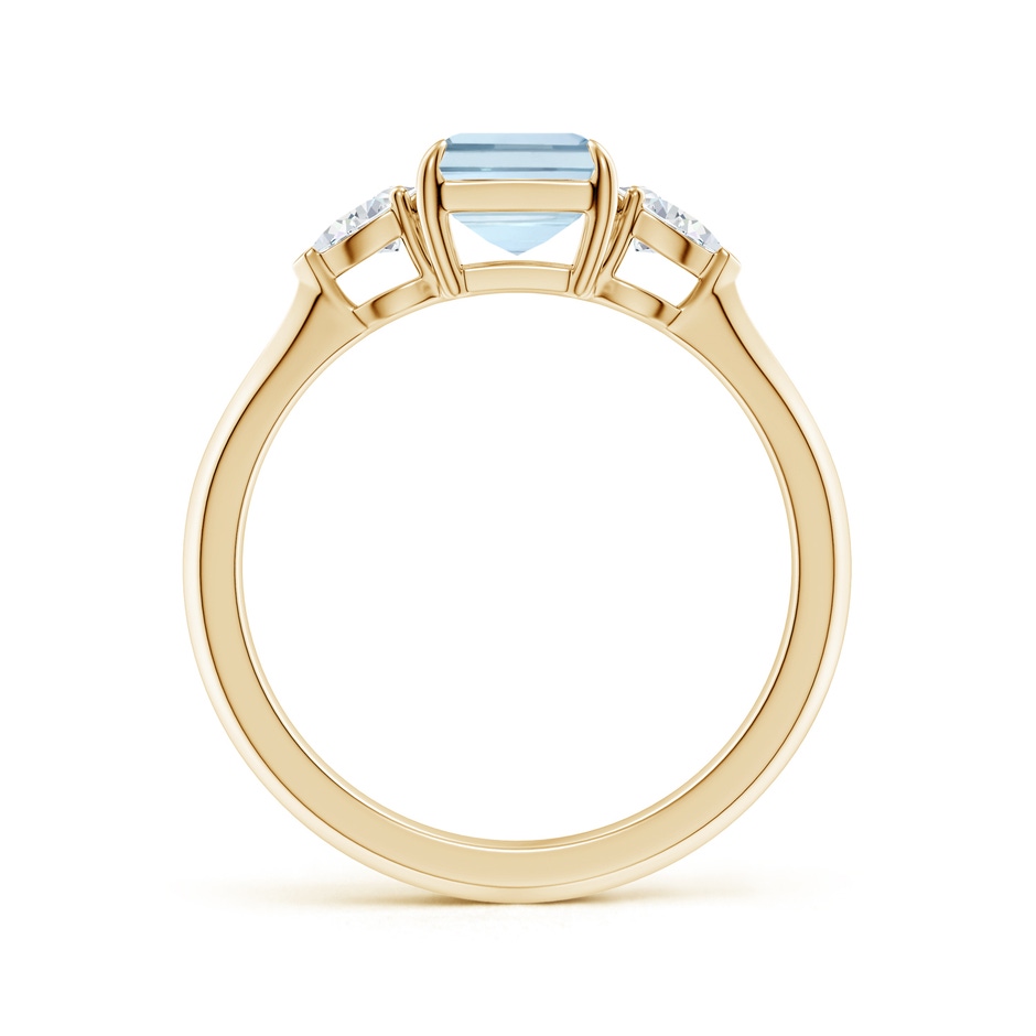 8x6mm A Emerald-Cut Aquamarine and Pear Diamond Three Stone Engagement Ring in 10K Yellow Gold side 199