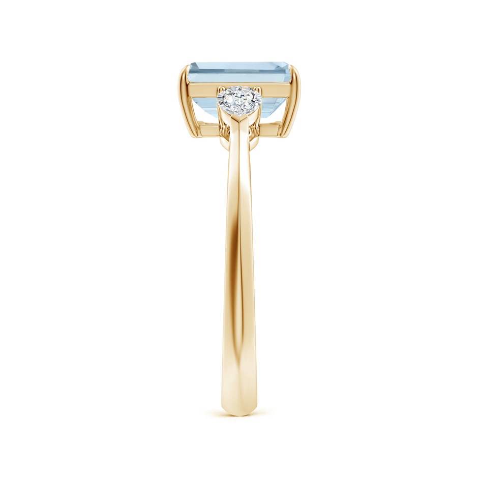 8x6mm A Emerald-Cut Aquamarine and Pear Diamond Three Stone Engagement Ring in 10K Yellow Gold side 299
