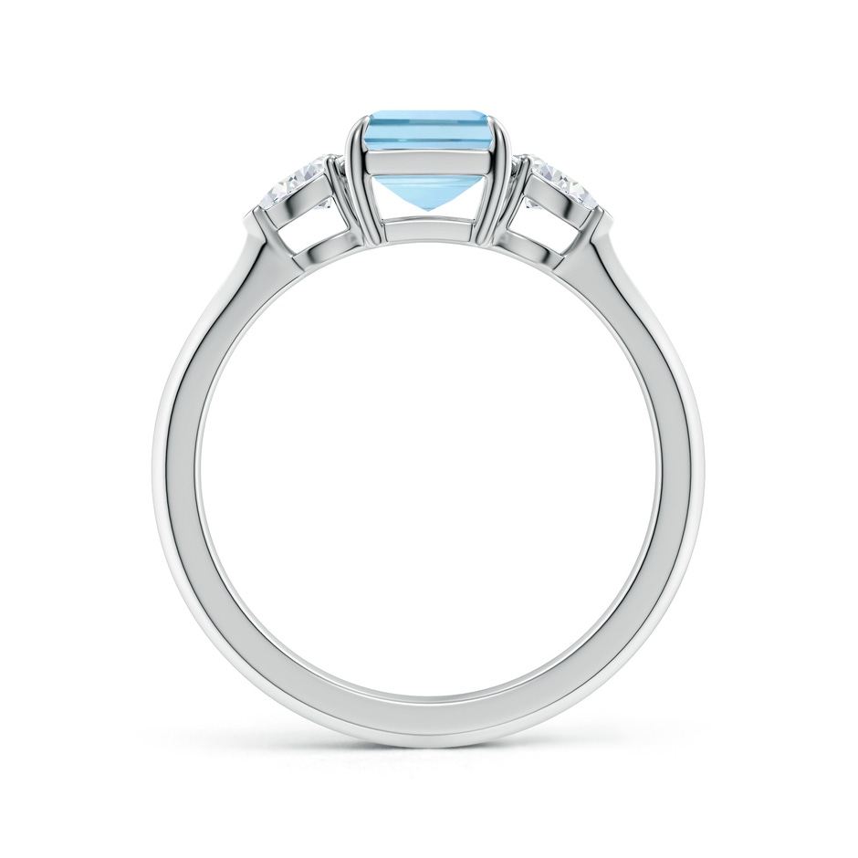 8x6mm AAA Emerald-Cut Aquamarine and Pear Diamond Three Stone Engagement Ring in White Gold side 199