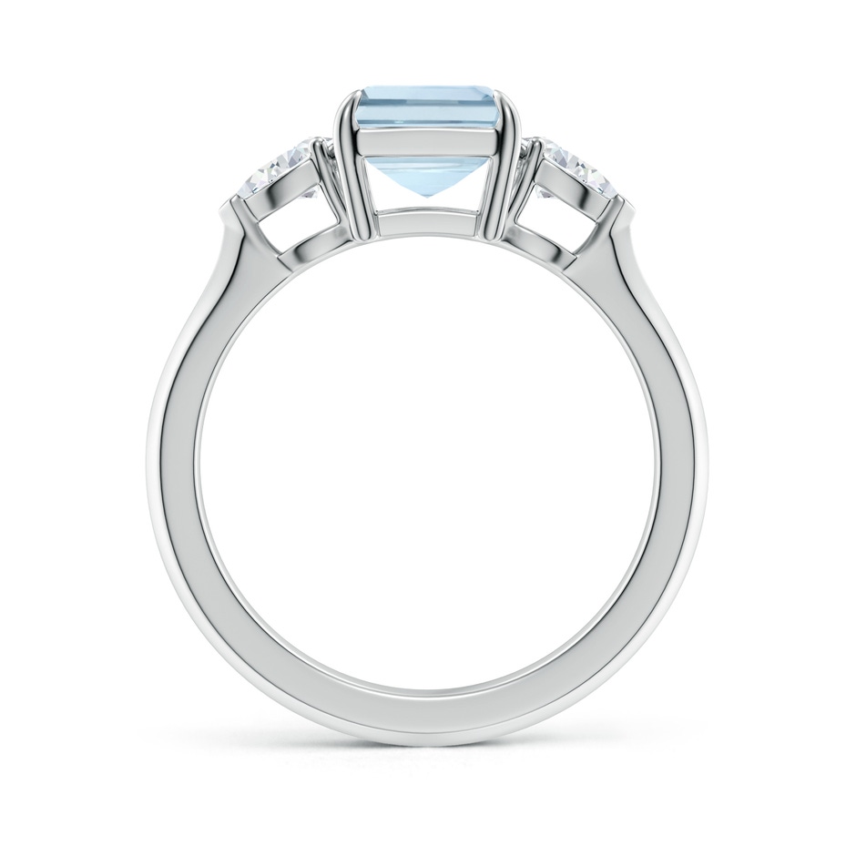 9x7mm A Emerald-Cut Aquamarine and Pear Diamond Three Stone Engagement Ring in P950 Platinum side 199