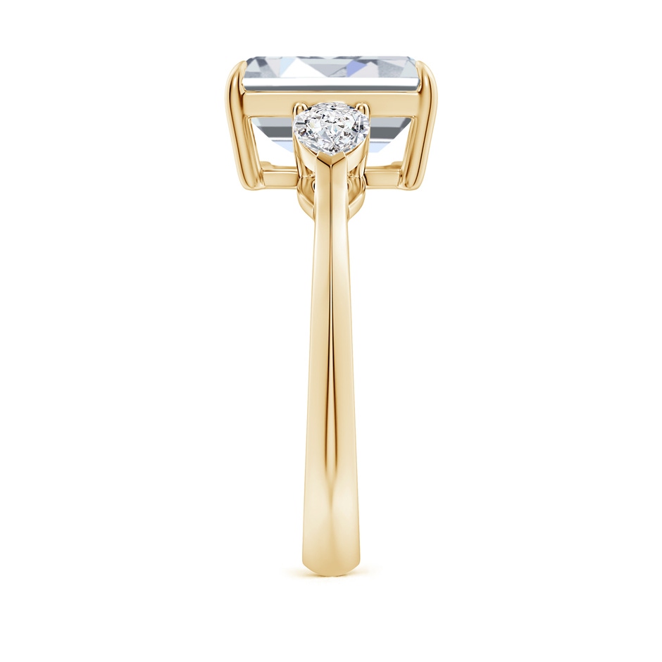 10x7.5mm HSI2 Emerald-Cut Diamond and Pear Diamond Three Stone Engagement Ring in Yellow Gold side 299
