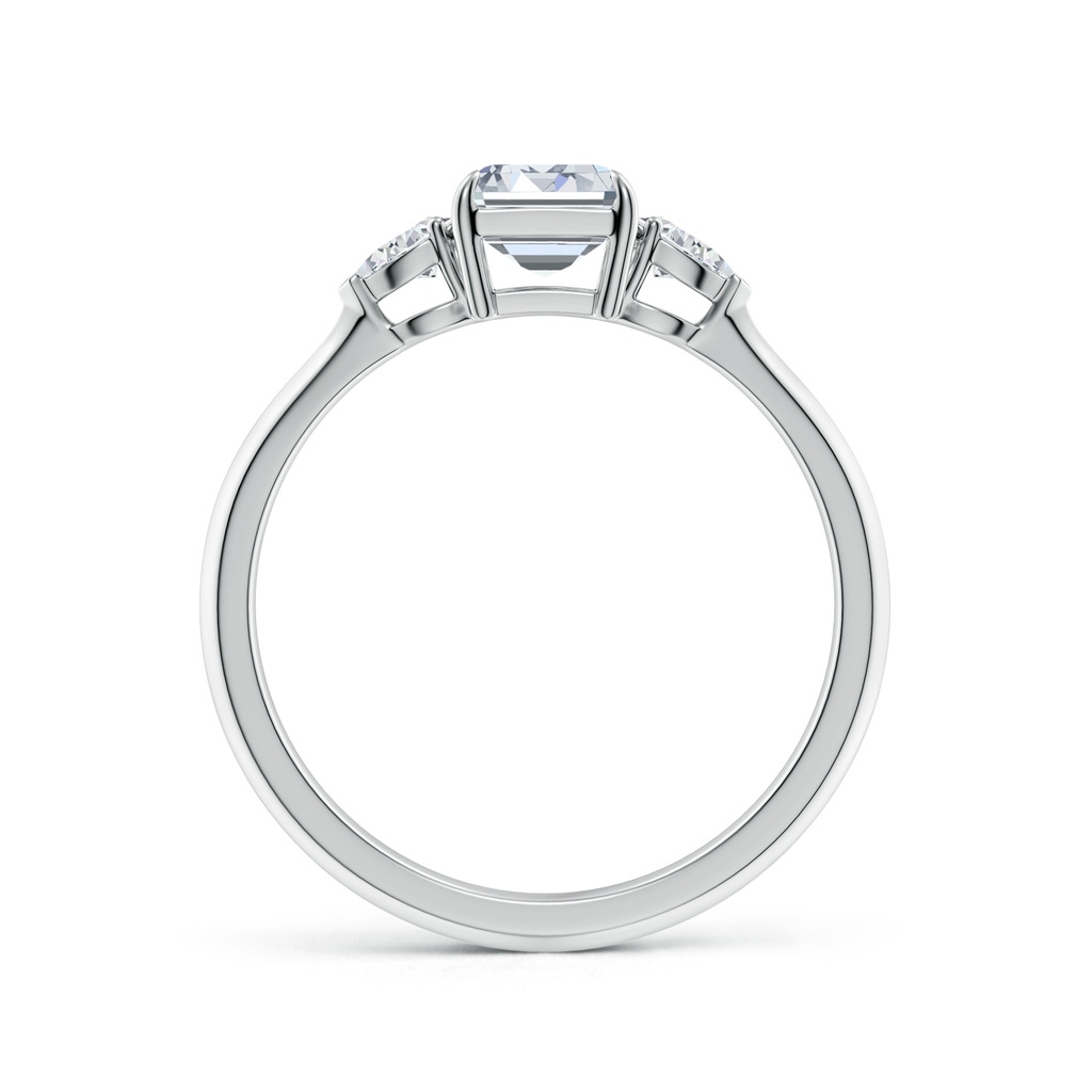 7x5mm HSI2 Emerald-Cut Diamond and Pear Diamond Three Stone Engagement Ring in White Gold - side 199