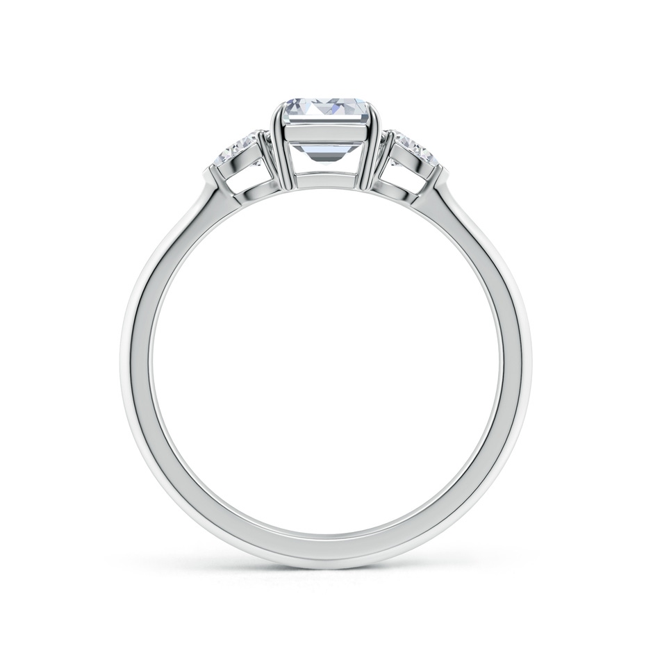 7x5mm HSI2 Emerald-Cut Diamond and Pear Diamond Three Stone Engagement Ring in White Gold side 199