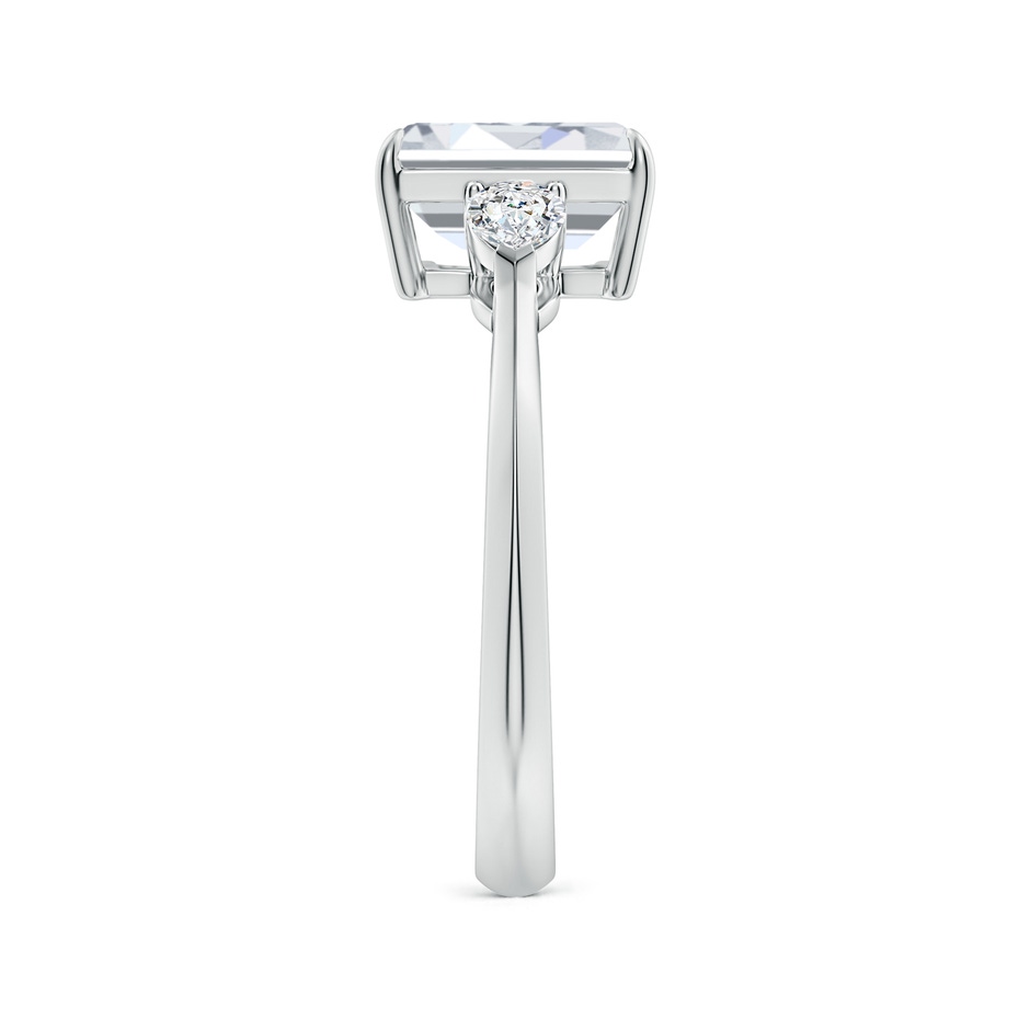 8.5x6.5mm GVS2 Emerald-Cut Diamond and Pear Diamond Three Stone Engagement Ring in P950 Platinum side 299