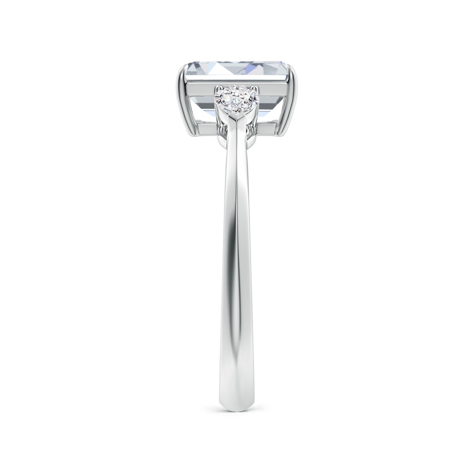8x6mm HSI2 Emerald-Cut Diamond and Pear Diamond Three Stone Engagement Ring in P950 Platinum side 299
