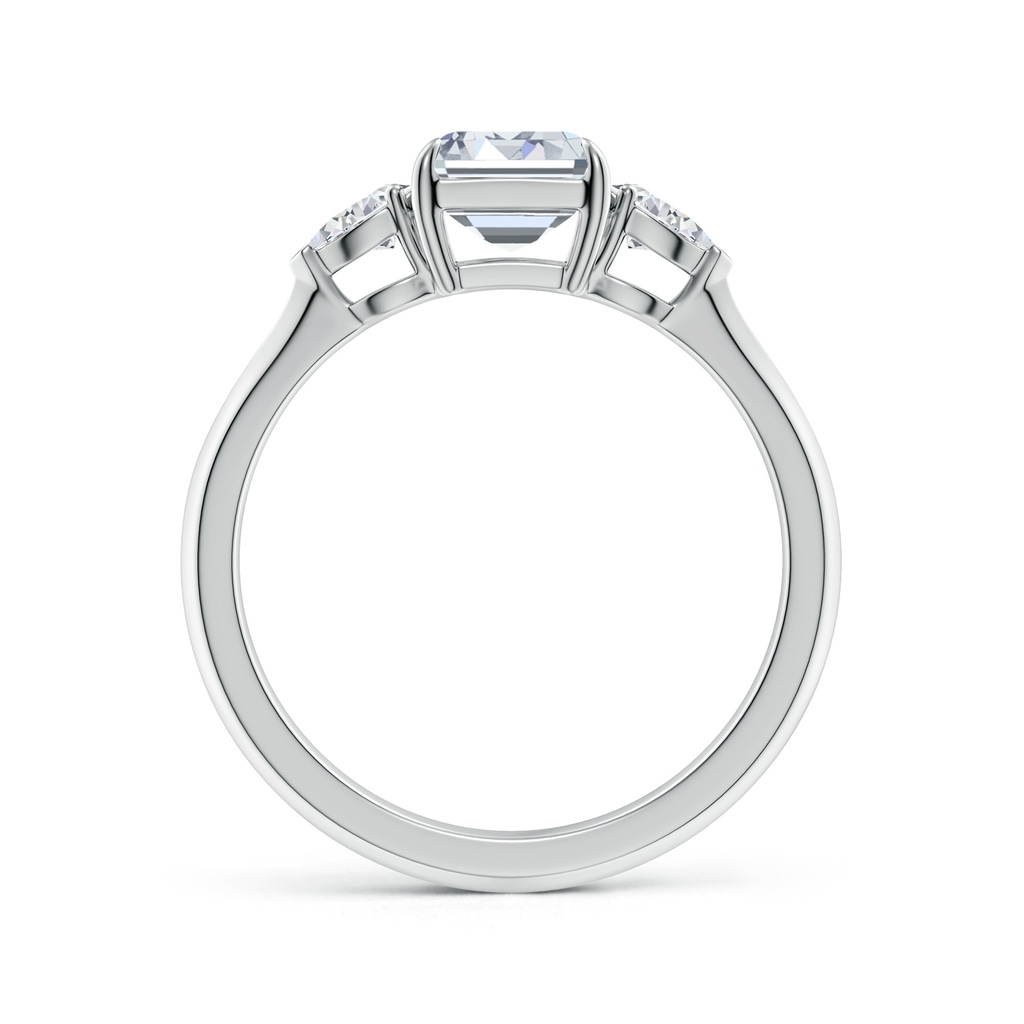 8x6mm HSI2 Emerald-Cut Diamond and Pear Diamond Three Stone Engagement Ring in White Gold Side 199