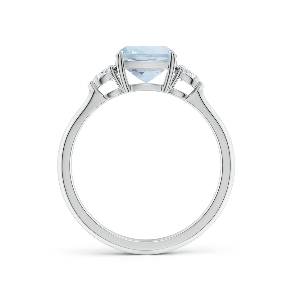 7mm A Cushion Aquamarine and Pear Diamond Three Stone Engagement Ring in P950 Platinum side 199