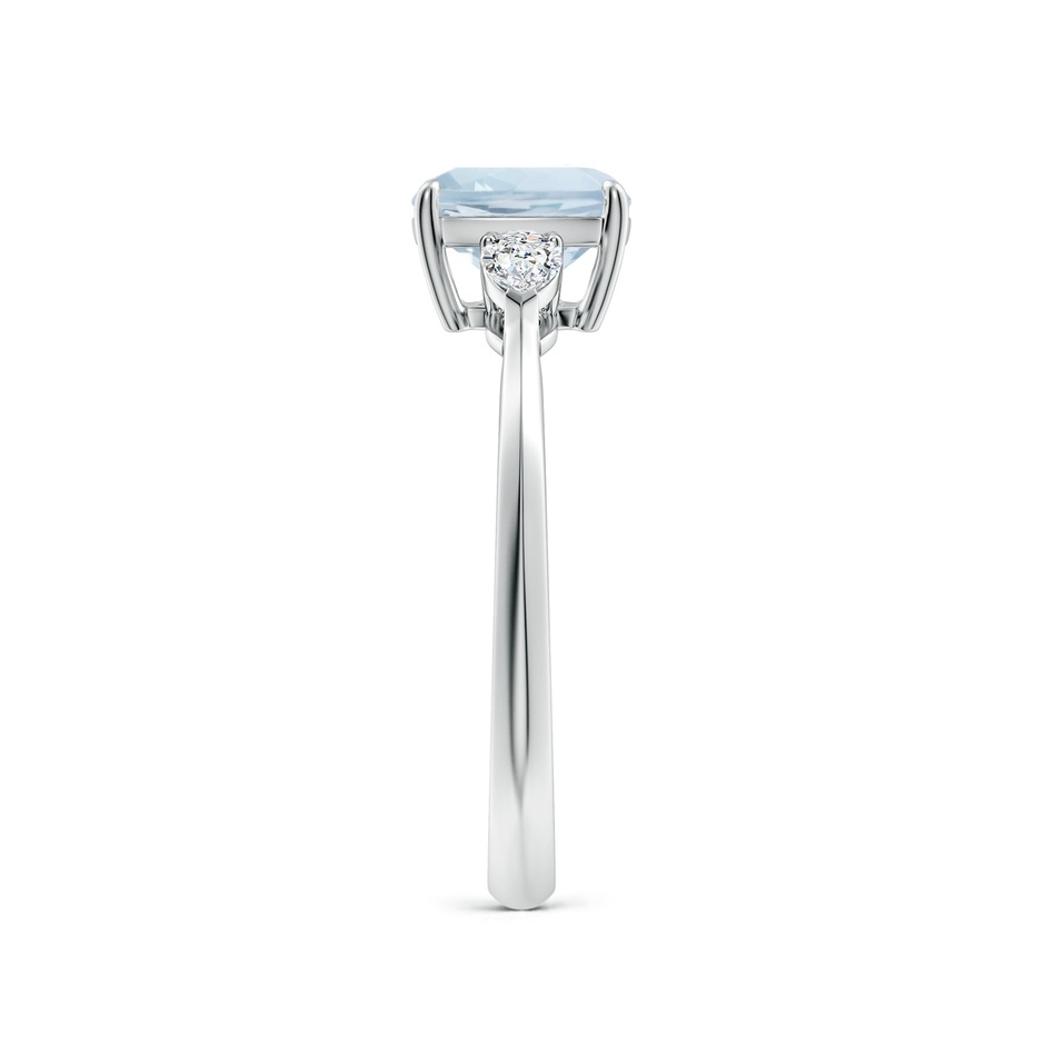 7mm A Cushion Aquamarine and Pear Diamond Three Stone Engagement Ring in P950 Platinum side 299