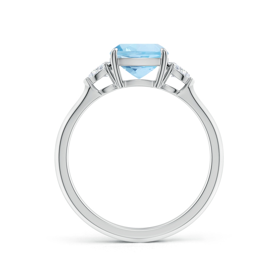 7mm AAA Cushion Aquamarine and Pear Diamond Three Stone Engagement Ring in S999 Silver side 199