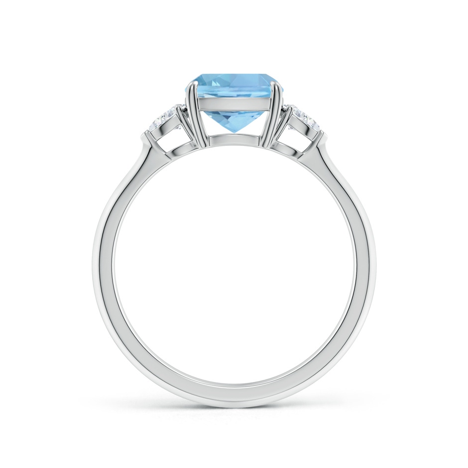 7mm AAAA Cushion Aquamarine and Pear Diamond Three Stone Engagement Ring in S999 Silver side 199