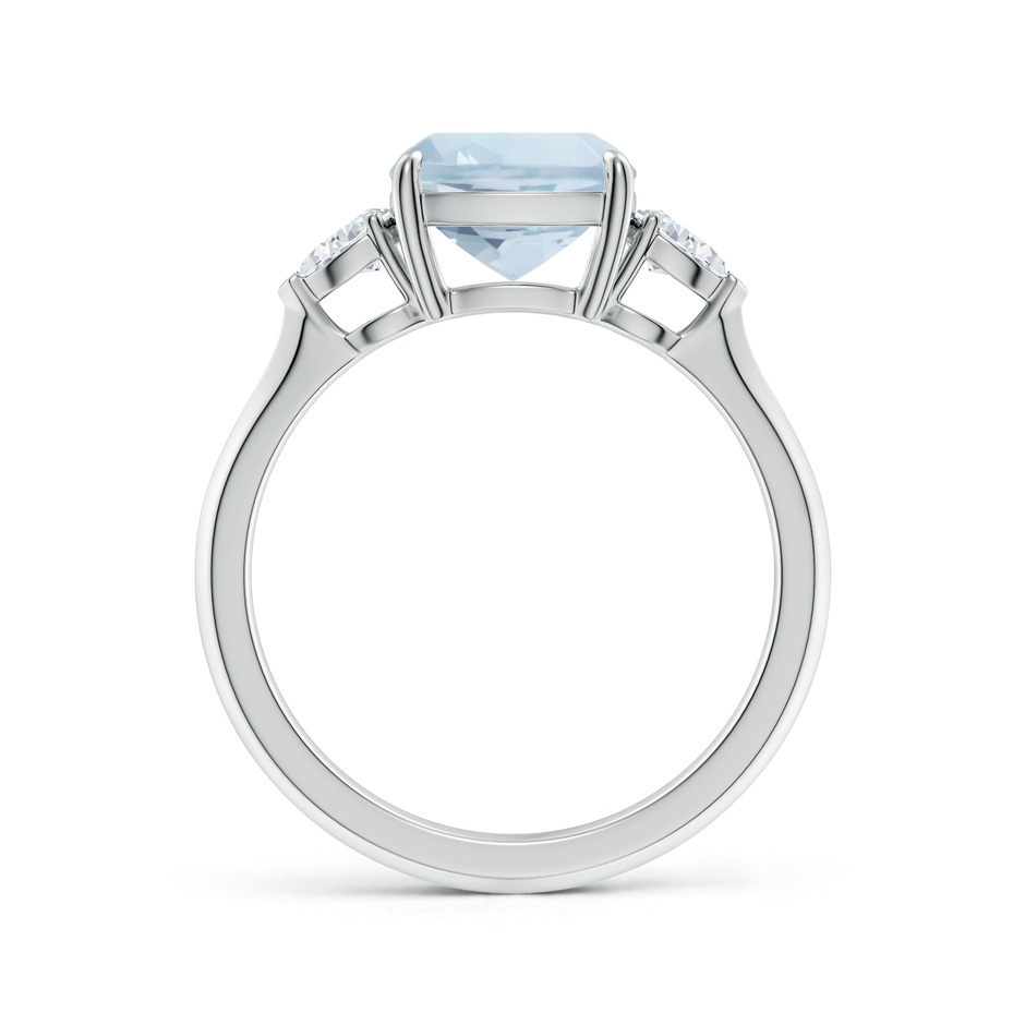 8mm A Cushion Aquamarine and Pear Diamond Three Stone Engagement Ring in White Gold side 199