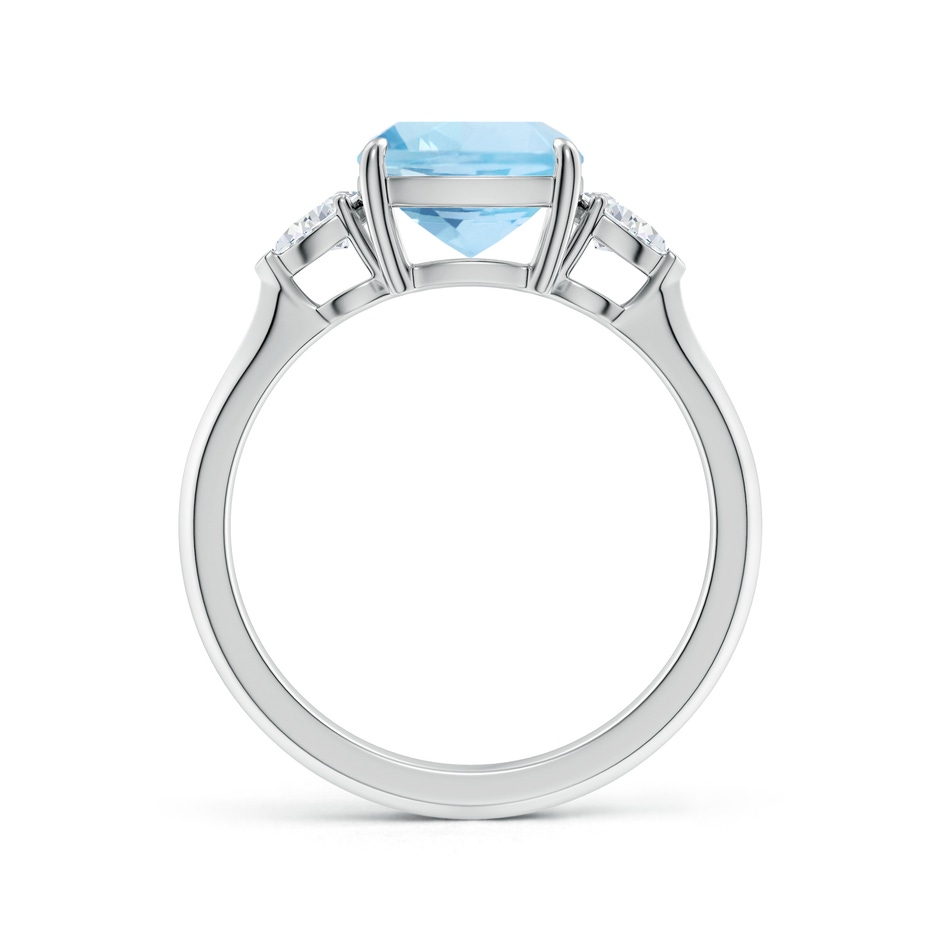 8mm AAA Cushion Aquamarine and Pear Diamond Three Stone Engagement Ring in White Gold side 199
