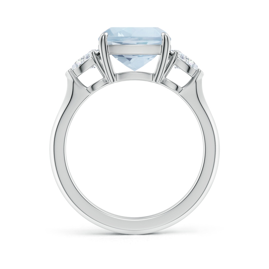 9mm A Cushion Aquamarine and Pear Diamond Three Stone Engagement Ring in White Gold side 199