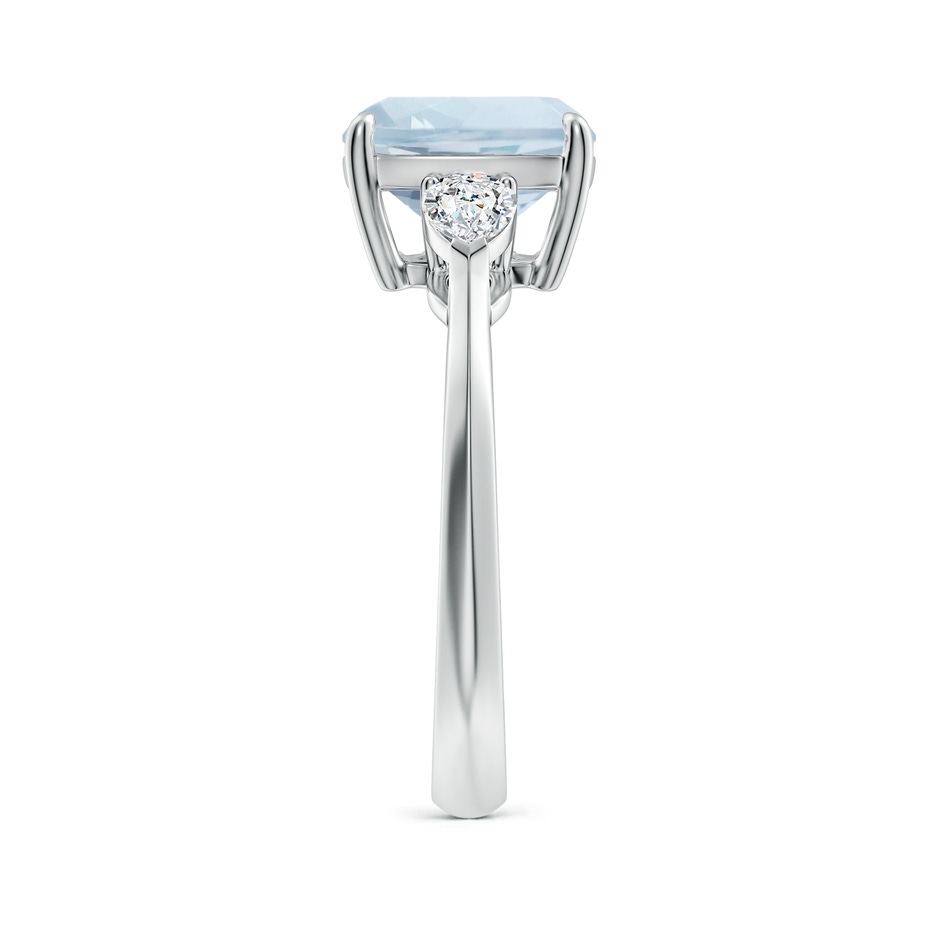 9mm A Cushion Aquamarine and Pear Diamond Three Stone Engagement Ring in White Gold side 299