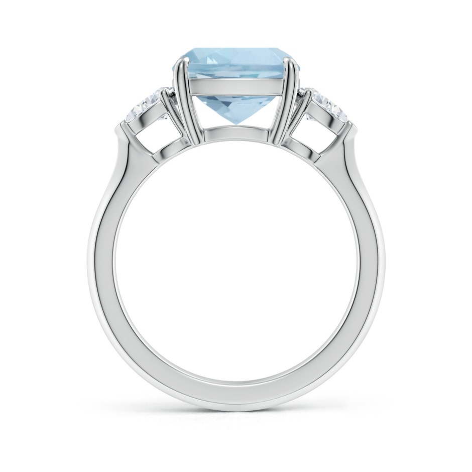9mm AA Cushion Aquamarine and Pear Diamond Three Stone Engagement Ring in White Gold side 199