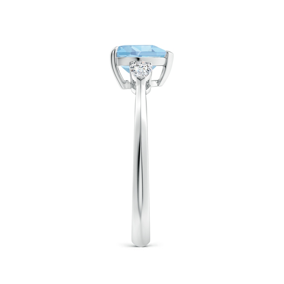 7mm AAAA Heart-Shaped Aquamarine and Pear Diamond Three Stone Engagement Ring in White Gold side 299