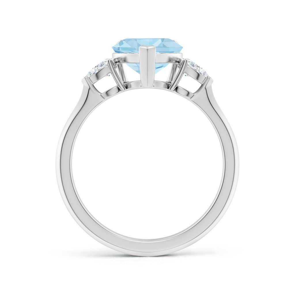 8mm AAA Heart-Shaped Aquamarine and Pear Diamond Three Stone Engagement Ring in White Gold Side 199