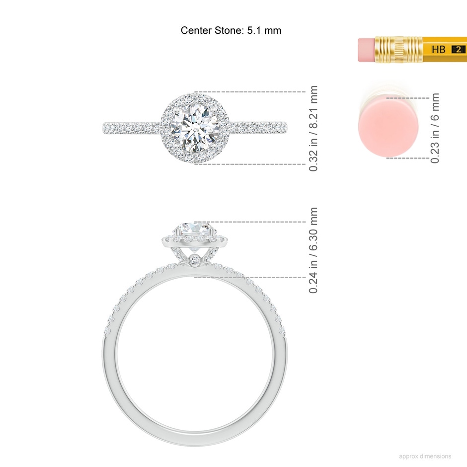 5.1mm GVS2 SR4516D-WG-GVS2-5.1 in White Gold ruler