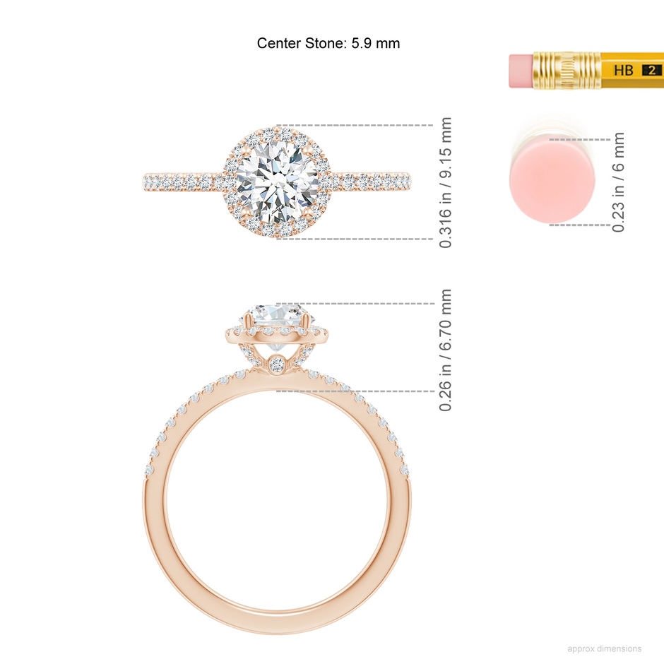 5.9mm GVS2 SR4516D-RGE-GVS2-5.9 in 18K Rose Gold ruler