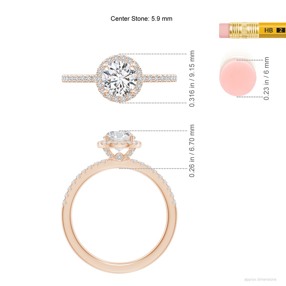 5.9mm HSI2 SR4516D-RG-HSI2-5.9 in Rose Gold ruler