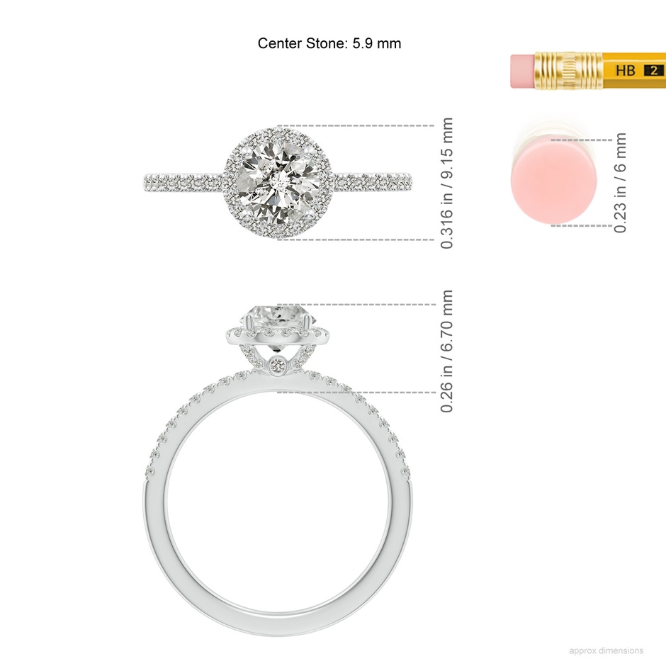 5.9mm KI3 SR4516D-WG-KI3-5.9 in White Gold ruler
