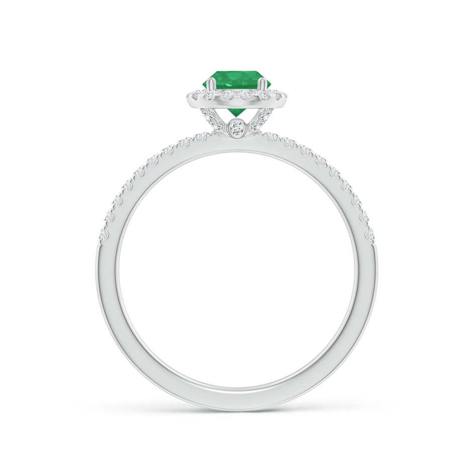 5mm A Round Emerald Classic Halo Engagement Ring in P950 Platinum side 199