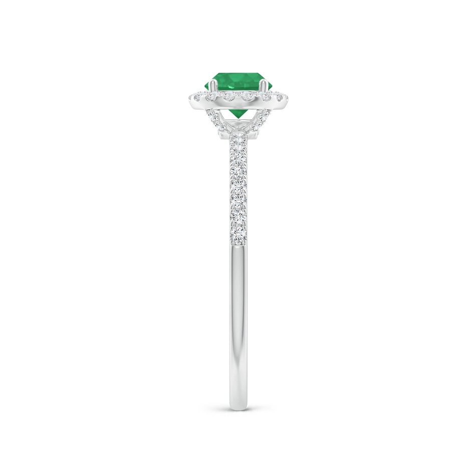 5mm A Round Emerald Classic Halo Engagement Ring in P950 Platinum side 299