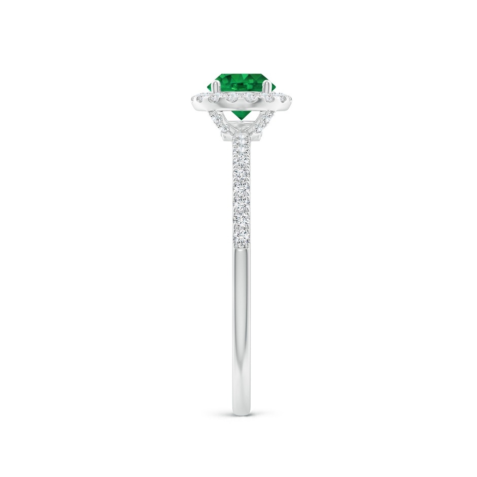 5mm AAA Round Emerald Classic Halo Engagement Ring in P950 Platinum side 299