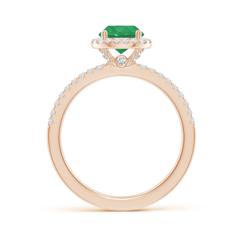 6.5mm A Round Emerald Classic Halo Engagement Ring in Rose Gold side 199