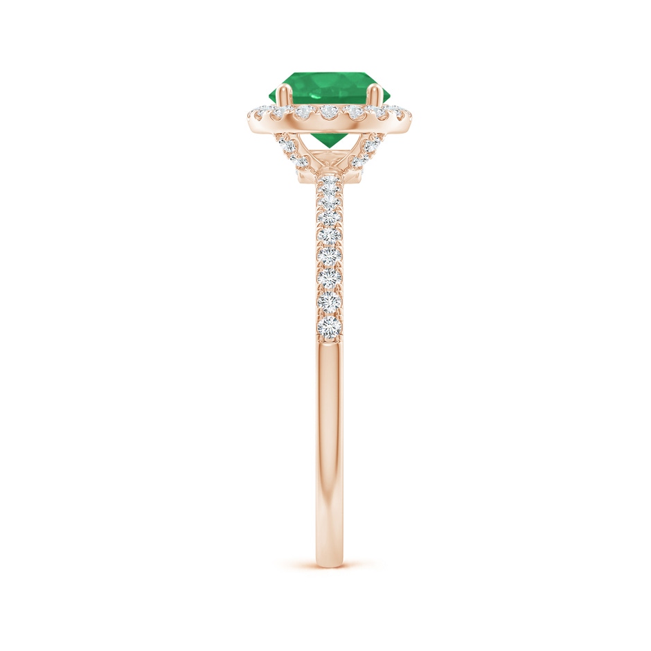 6.5mm A Round Emerald Classic Halo Engagement Ring in Rose Gold side 299