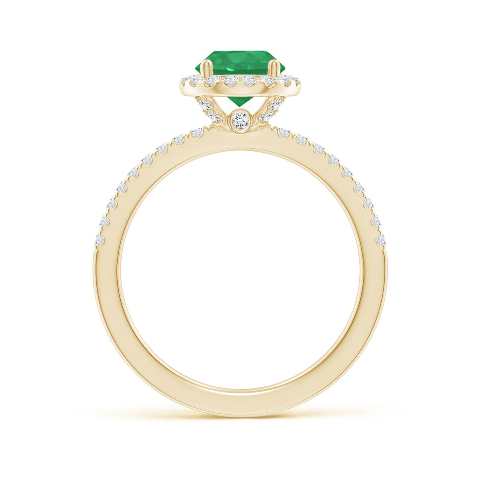 6.5mm A Round Emerald Classic Halo Engagement Ring in Yellow Gold side 199