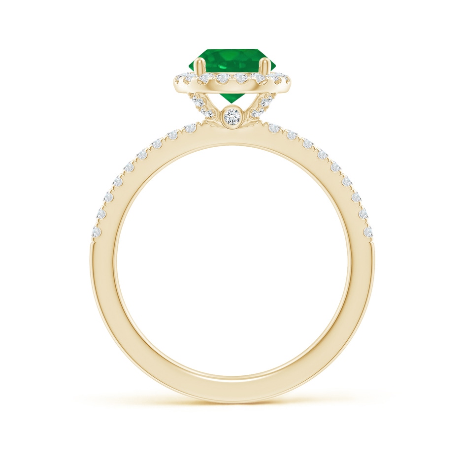 6.5mm AA Round Emerald Classic Halo Engagement Ring in Yellow Gold side 199