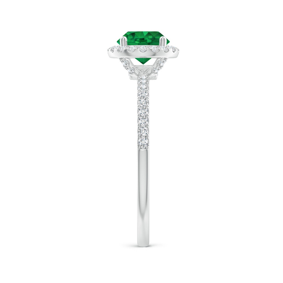 6.5mm AAA Round Emerald Classic Halo Engagement Ring in White Gold side 299