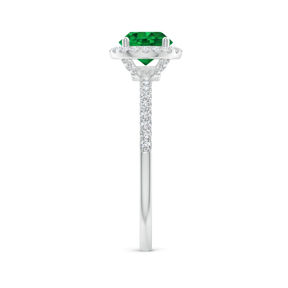 6.5mm AAAA Round Emerald Classic Halo Engagement Ring in P950 Platinum side 299