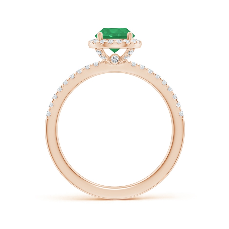 6mm A Round Emerald Classic Halo Engagement Ring in Rose Gold side 199
