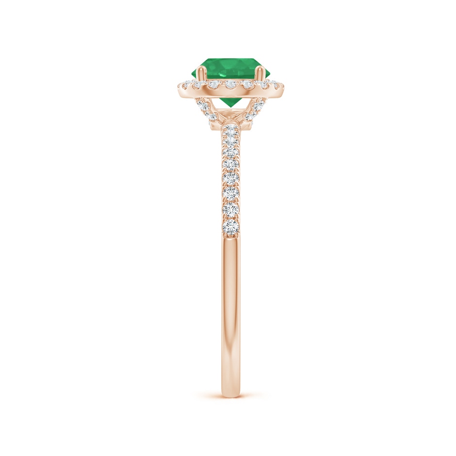 6mm A Round Emerald Classic Halo Engagement Ring in Rose Gold side 299