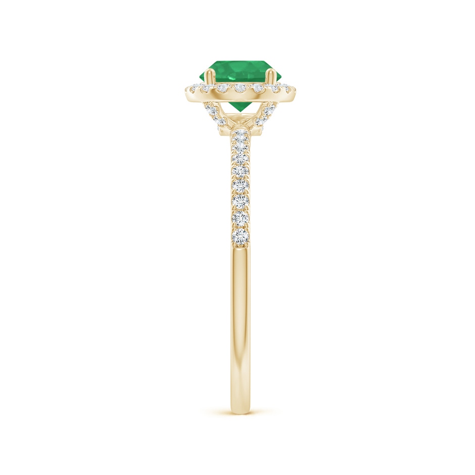 6mm A Round Emerald Classic Halo Engagement Ring in Yellow Gold side 299