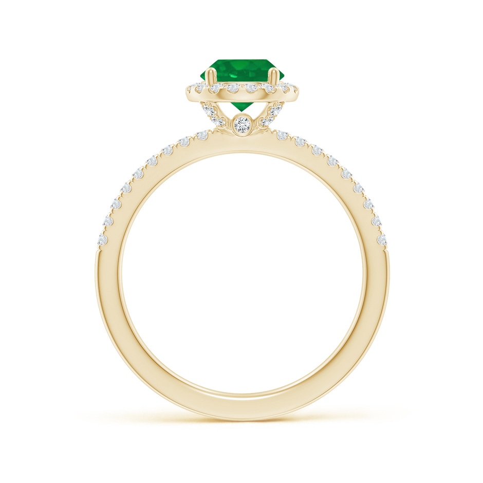 6mm AA Round Emerald Classic Halo Engagement Ring in Yellow Gold side 199