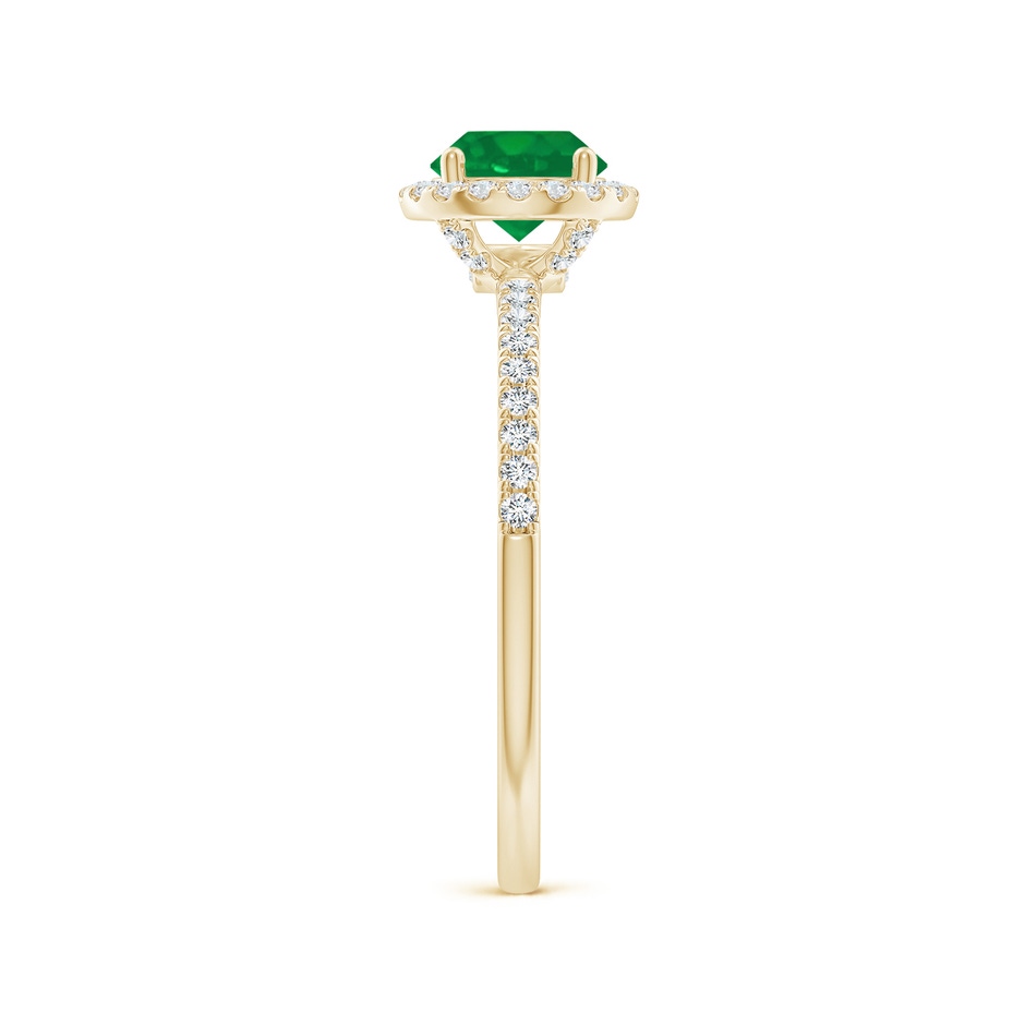 6mm AA Round Emerald Classic Halo Engagement Ring in Yellow Gold side 299