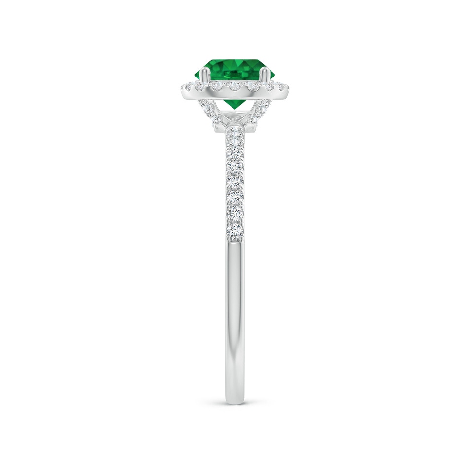 6mm AAA Round Emerald Classic Halo Engagement Ring in P950 Platinum side 299