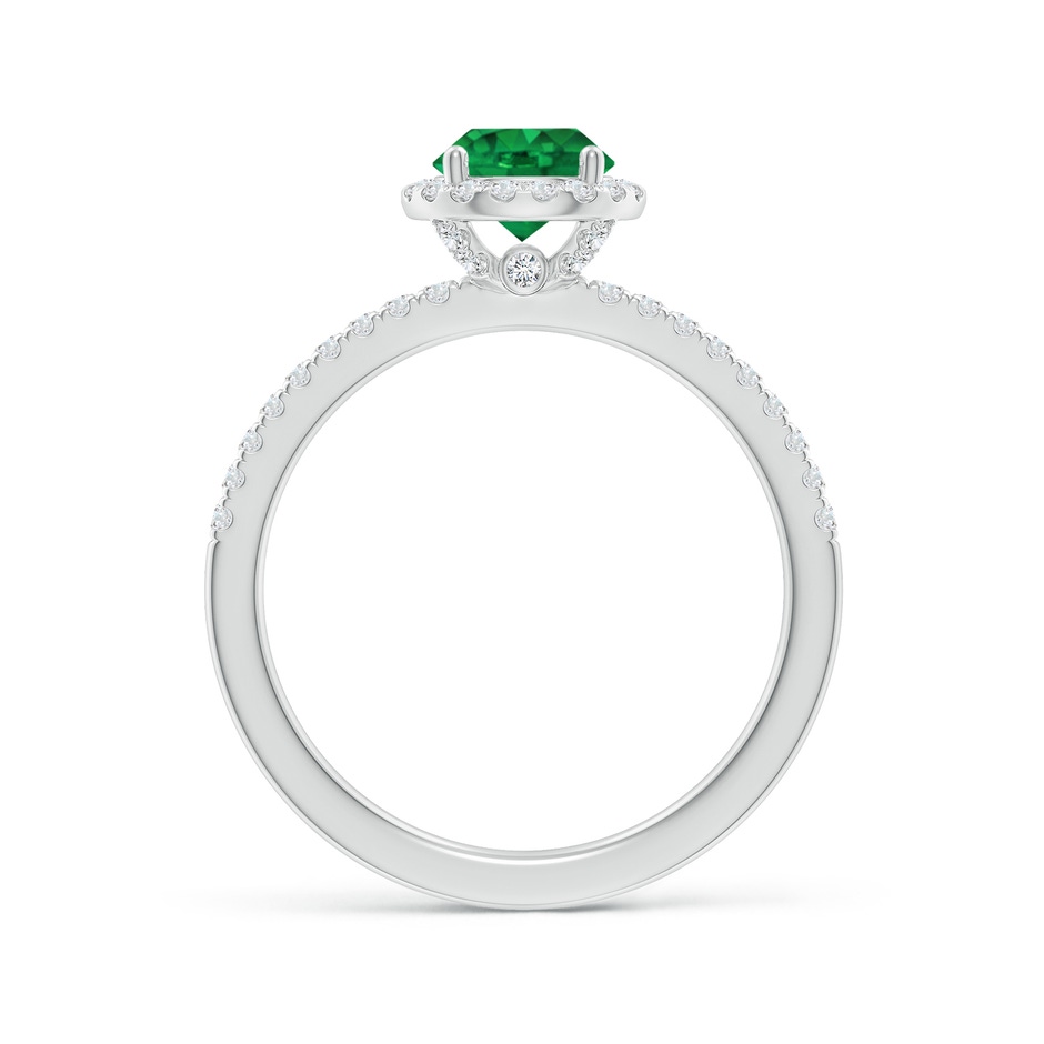 6mm AAA Round Emerald Classic Halo Engagement Ring in White Gold side 199