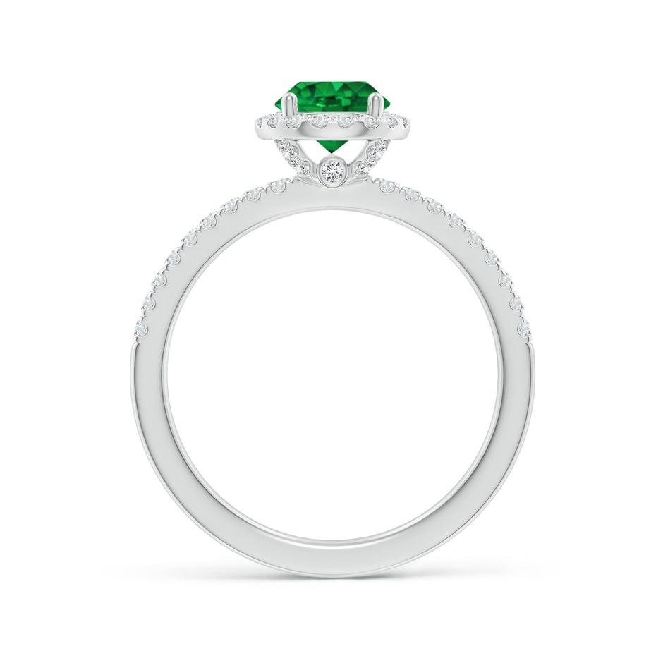 6mm AAAA Round Emerald Classic Halo Engagement Ring in White Gold side 199