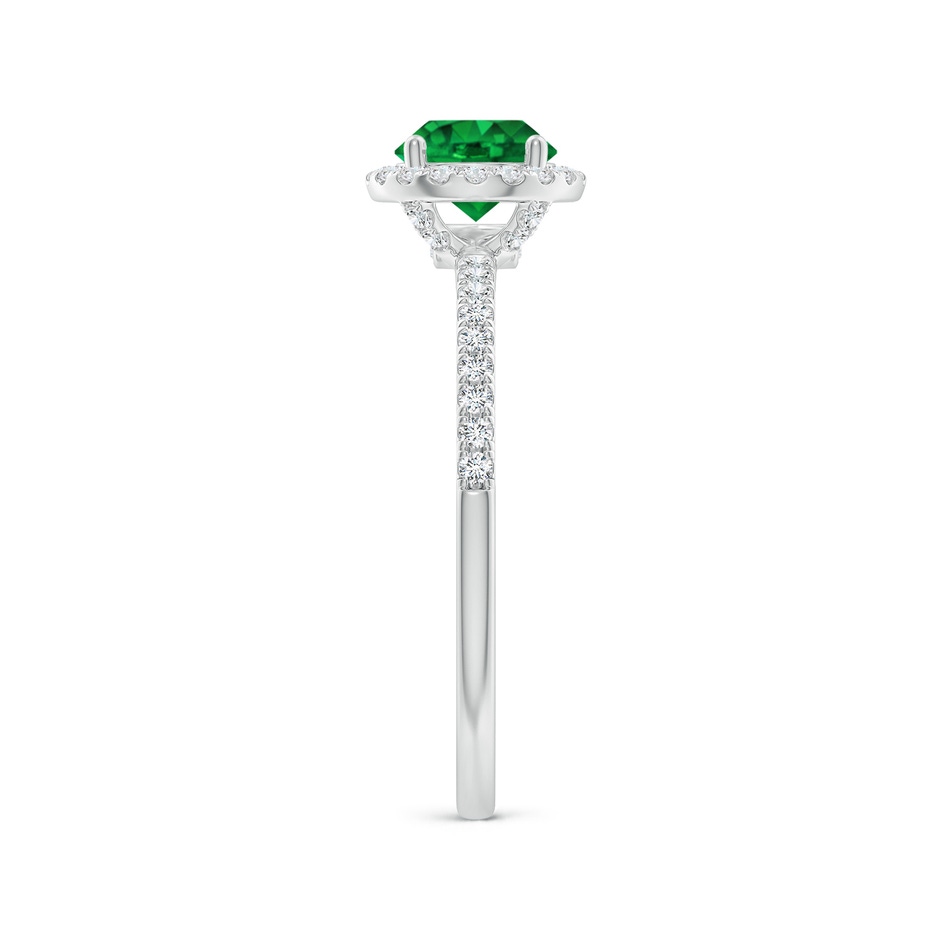 6mm AAAA Round Emerald Classic Halo Engagement Ring in White Gold side 299