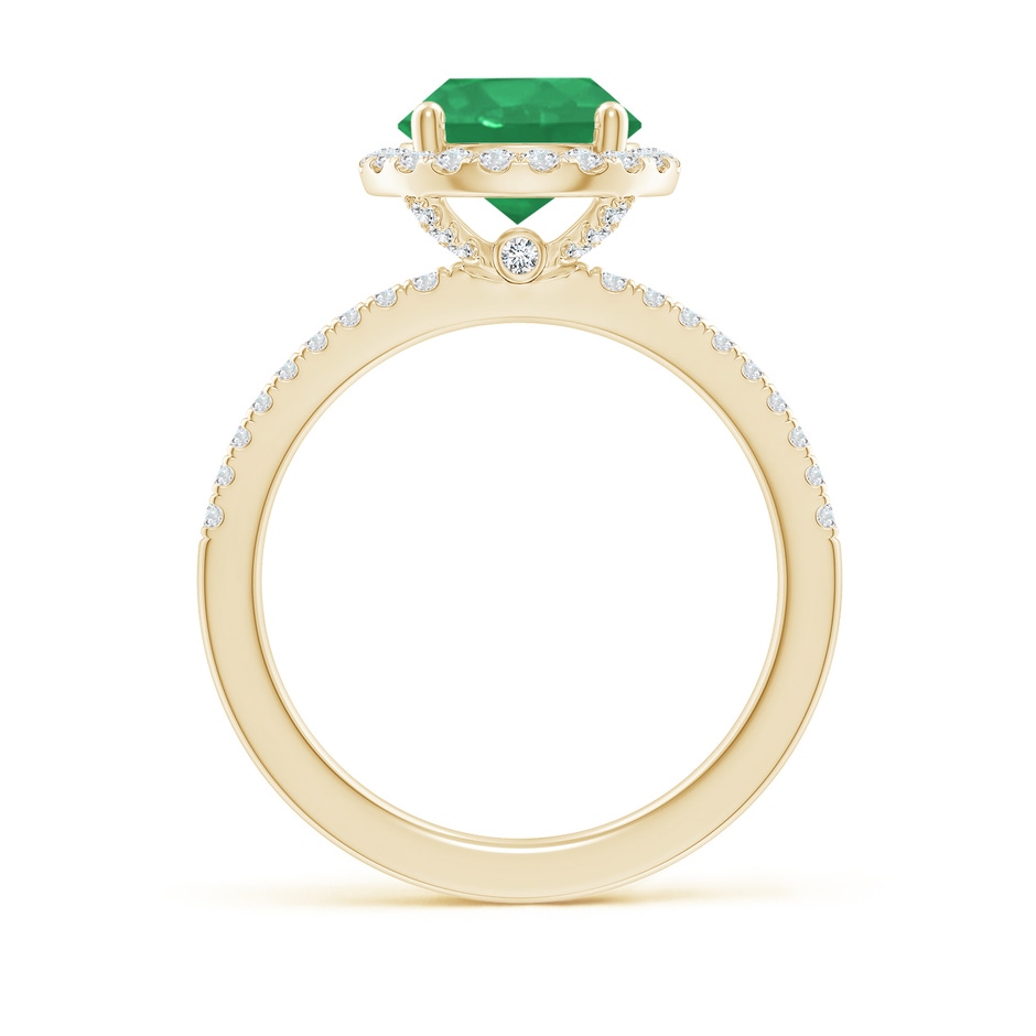 8mm A Round Emerald Classic Halo Engagement Ring in Yellow Gold side 199