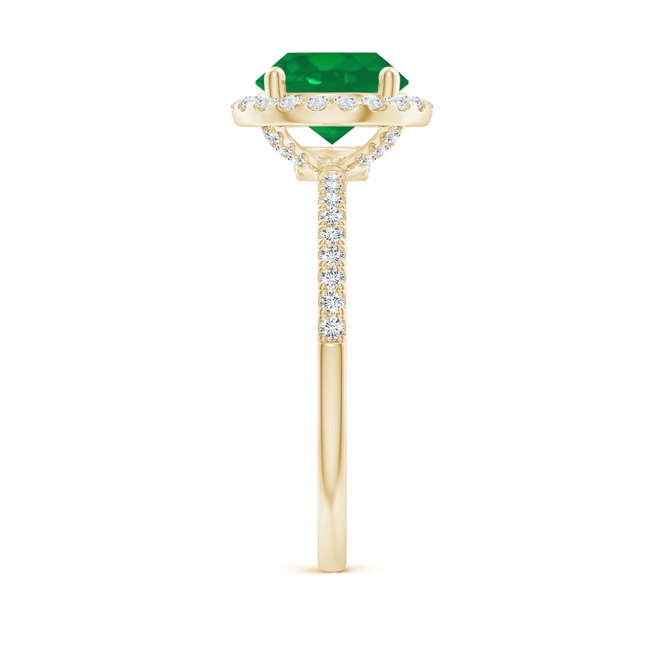 8mm AA Round Emerald Classic Halo Engagement Ring in Yellow Gold side 299