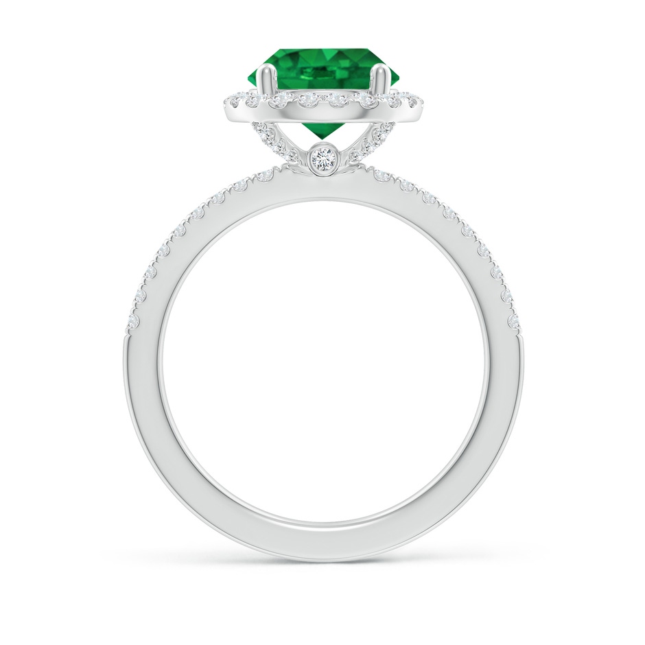 8mm AAA Round Emerald Classic Halo Engagement Ring in P950 Platinum side 199
